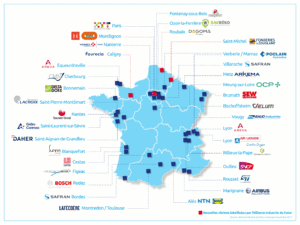 Carte entreprises labellisées Vitrine Industrie du Futur